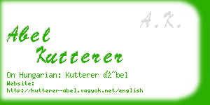 abel kutterer business card